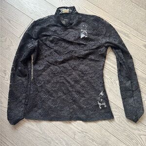 NWT Abercrombie Black Lace Long Sleeve Top